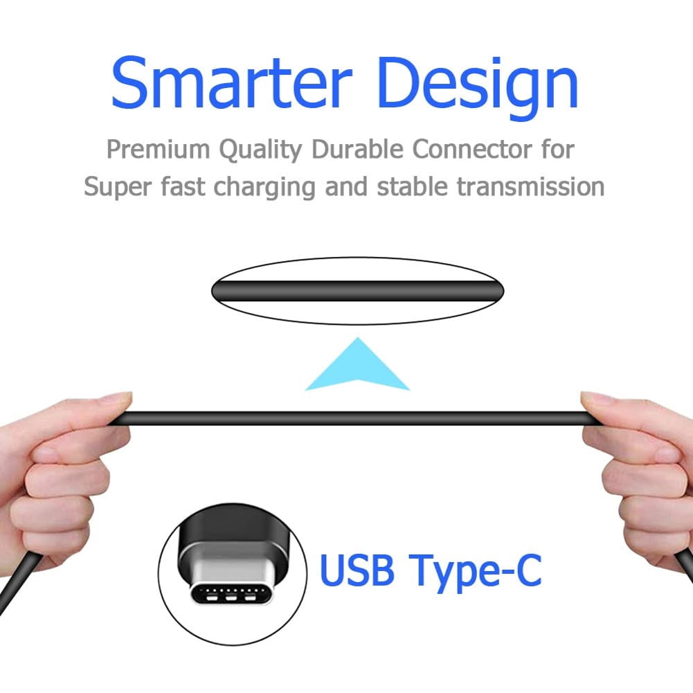Fast Charge 3ft, 6ft and 10ft Long USB-C Cable for Nokia G100/G300/G310 5G - TYPE-C Cord Power Wire Sync High Speed