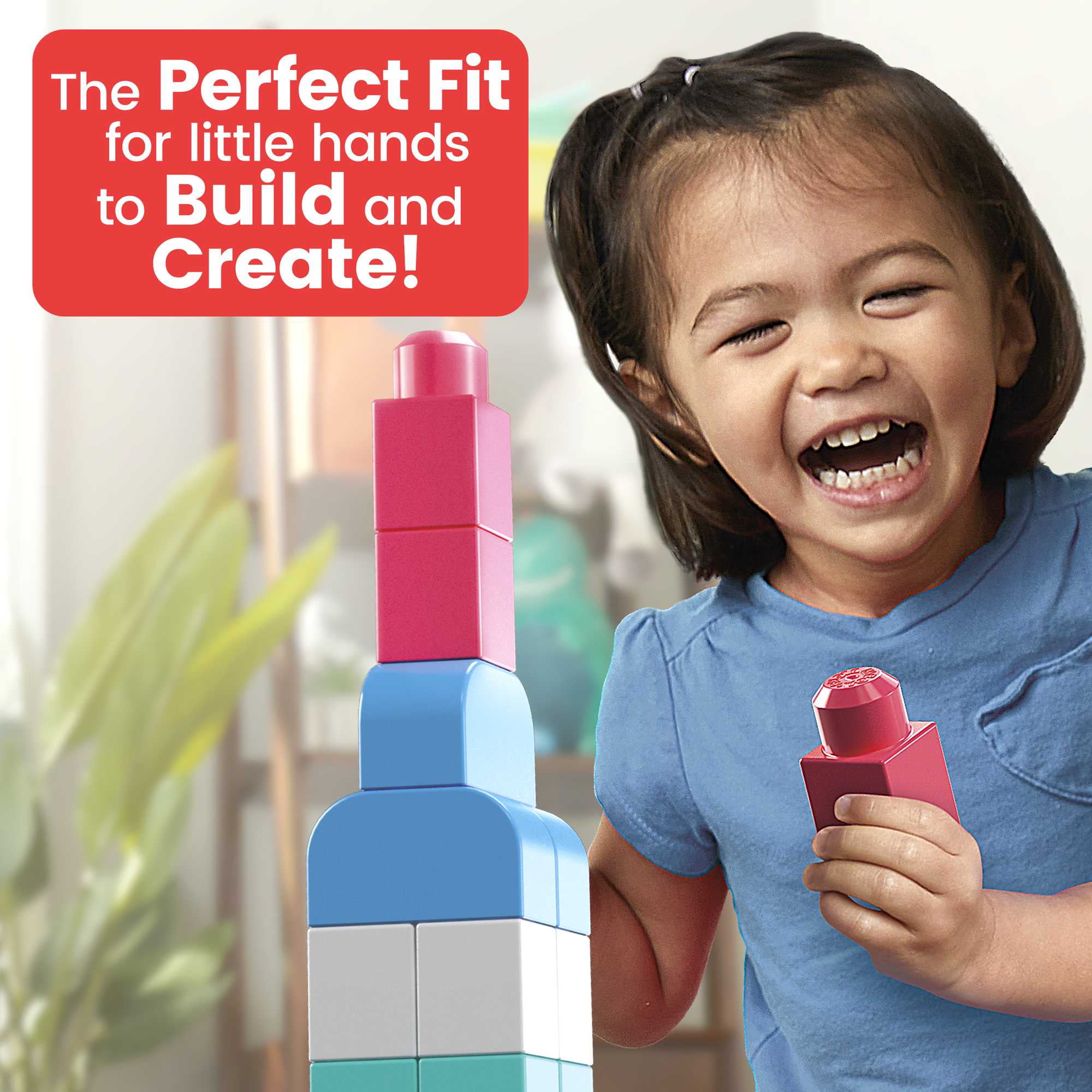MEGA BLOKS Fisher-Price Toy Blocks Red Big Building Bag with Storage (80 Pieces) for Toddler