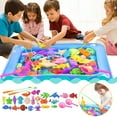thumbnail image 2 of PVCS 28PCS Play Water & Magnetic Fishing Game Summer Toy 24 Inch Pool Set Gift for Kids, 2 of 9