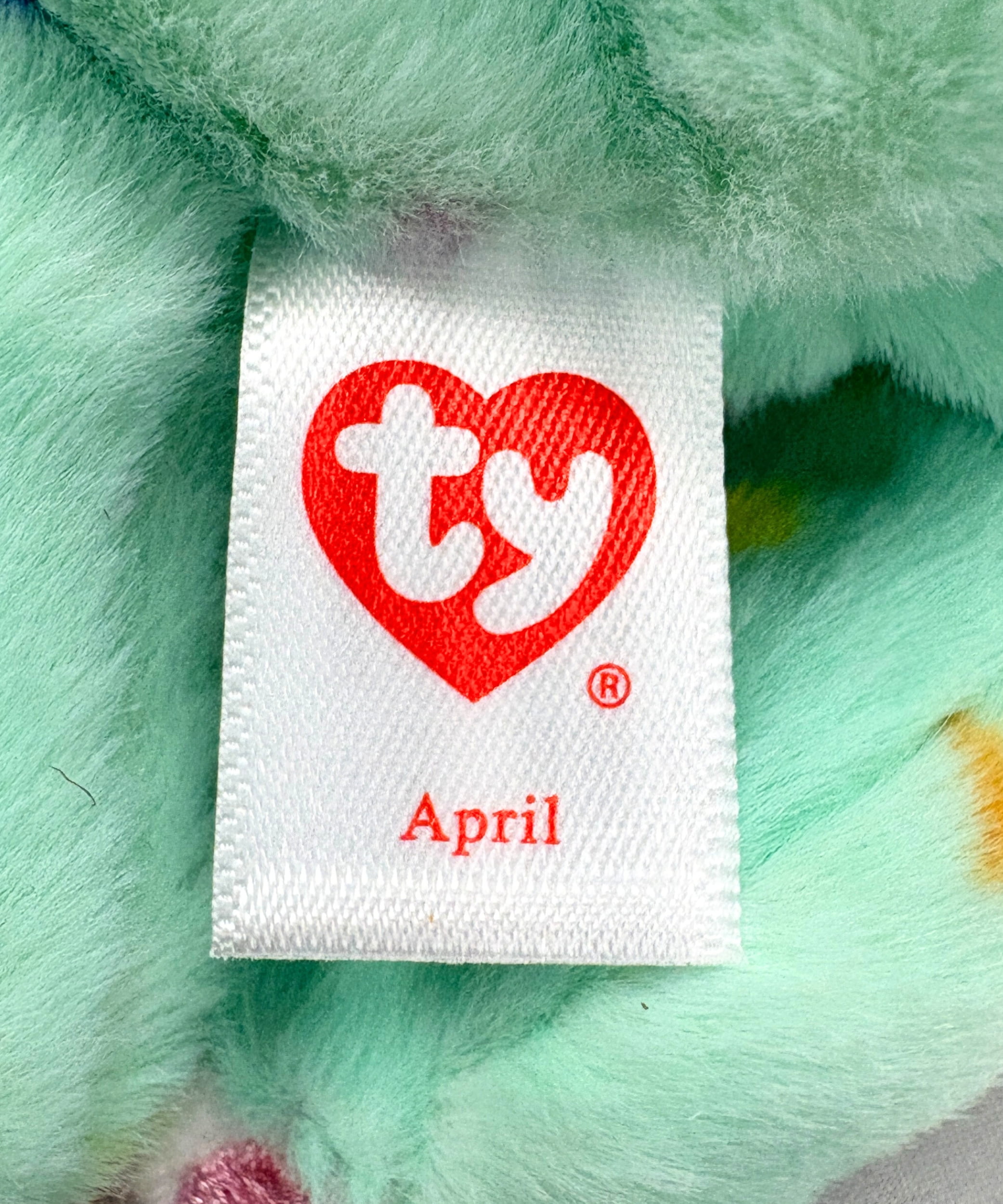 Ty Beanie Baby Boos April Mint Green Easter Bunny Rabbit Plush Polka Dots Floppy