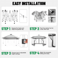 thumbnail image 5 of COBIZI 16' x 16' Pop-Up Gazebo Canopy Tent with Netting, Adjustable Height Outdoor Patio Shelter with Vented Top, 256 Sq. Ft. Shade for Backyard, Garden, Party, Silver, 5 of 9