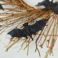 thumbnail image 2 of 17.7”Artificial Halloween Wreath Black Twig Wreath with Glitter Bats Handmade Halloween Wreath Sparkling Hanging Decorations for Front Door Indoor Outdoor Halloween Party Home Decorations, 2 of 5