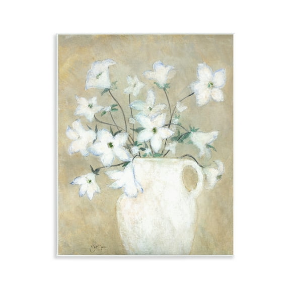 Stupell Industries Beige Rustic Pottery Plants & Flowers Painting Unframed Art Print Wall Art, 11 x 14