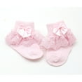 thumbnail image 3 of 3 Pairs Baby Girl Lovely Lace Ruffle Frilly Cotton Ankle Socks Newborn Warm Floor Socks 0-6M, 3 of 7