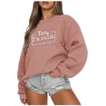 thumbnail image 1 of Chandails à Capuchon de Mode pour Femmes 2023 Manches Longues Décontractées Col Rond Imprimé Chandails en Molleton Hauts Blouse 50 % de Rabais Liquidation Costumes Halloween/noël, 1 of 6
