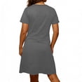 thumbnail image 6 of Zekutng Womens Dresses V-Neck Ruched Short Sleeve Nightgown Soft Loose Sleep Dress Solid Multiple Colors,Sizes M-3XL, 6 of 6