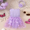 thumbnail image 4 of NIEWTR Baby Girl Summer Outfit Newborn Girl Bubble Romper Short Sleeve Jumpsuit Cute Infant Spring Clothing 3 6 9 12 18 Months(A-Purple,1-3 Months), 4 of 7
