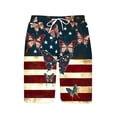 thumbnail image 5 of Amzcrzy Men Beach Shorts American Flag Print Mens Shorts Elastic Waist Dstring Quick Dry Casual Comfy Board Shorts for Fourth of July Summer Wear @11 M, 5 of 5