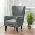 thumbnail image 1 of Lorenzo Charcoal Fabric Hi-Back Studded Chair, 1 of 6