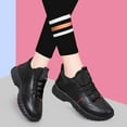 thumbnail image 6 of XIMIN Chunky Platform Sneakers Shoes for Women Microfiber Leather Lace Up Casual Black Walking Shoes Women Fashion Sneakers Walking Footwear, 6 of 6