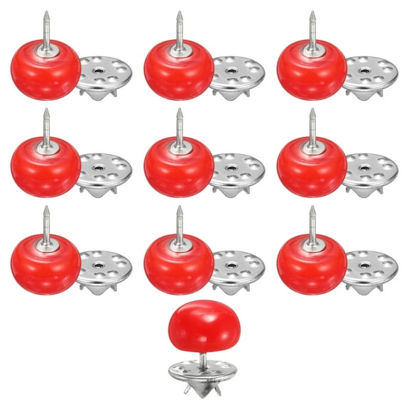 Uxcell 20pcs Red No Sew Pearl Buttons 12mm Cover Up Pins Removable Reusable Craft Button for Shirt Dress DIY Crafts Clothes Decoration