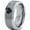 Grey Bevel Tungsten, variant on Tungsten Gamer Heart Band Ring 8mm Men Women Comfort Fit Gray Step Bevel Edge Brushed Polished Size 5