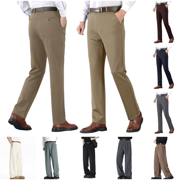 lcziwo Big and Tall Formal Pants for Men Lightweight Comfortable Straight Leg Trousers Office Zipper Fly Dress Slacks with Pockets Dark Gray XXXXL