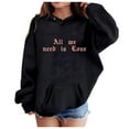 thumbnail image 4 of Valentine's Day Hoodies for Teen Girl Hoodies Love Print Oversized Hoodie Long Sleeves Cute Loose Pullover Girls Winter Clothes Girls Clothes Size 3T, 4 of 5