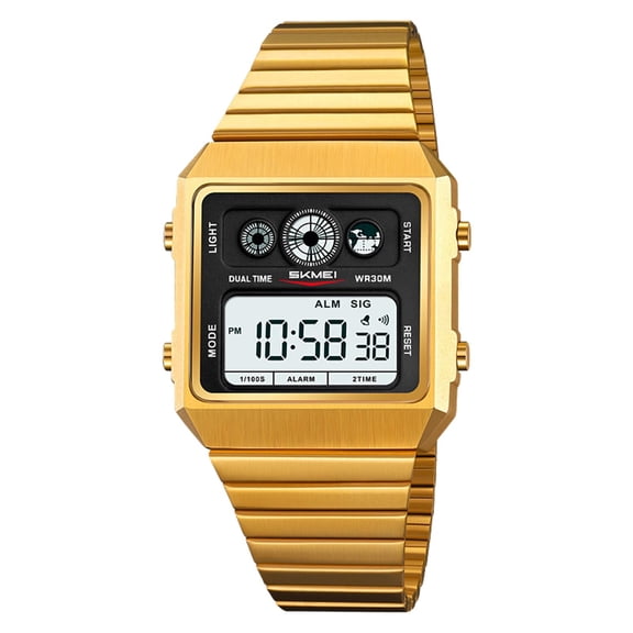 Retro Square Digital Watch with Alarm Waterproof Sport Wristwatch Multifunctional Military Style Watch with LED Light Fashion Casual Watch for Daily Use