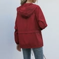 thumbnail image 6 of Women's Waterproof Raincoat Lightweight Rain Jacket Hooded Windbreaker with Pockets for Outdoor Casual Zip Up Hoodie, 6 of 8