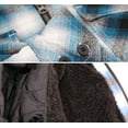 thumbnail image 3 of Tony Hawk Men's Casual Flannel Zip Up Plaid Sherpa Hoodie Lightweight Jacket (Blue, S), 3 of 3
