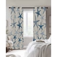 thumbnail image 3 of Summer Marine Life Blackout Curtains for Bedroom Living Room, Watercolor Blue Starfish Ocean Landscape 54 In Long Thermal Insulated Room Darkening Drapes Grommet Window Treatments, 52 x 54 In, 3 of 9