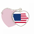 thumbnail image 1 of Iowa USA mapa estrellas rayas bandera forma Bolsa de viaje Mirror maquillaje corazón rosa, 1 of 4
