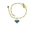 thumbnail image 2 of Delight Jewelry Silvertone Hot Blue Tiger Print Heart Gold-tone Paw Infinity Link Chain Bracelet, 6"+2" Extender, 2 of 3