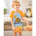 thumbnail image 3 of Fiodrimy Boys Pajamas Toddler Boys Summer Pajamas Dinosaur 2 Piece Short Sleeves Boy Pjs Kids Sleepwear Size 3-8 Years, 3 of 7