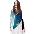 thumbnail image 5 of Starry Shark Translucent Chiffon Silk Hair Scarf Lightweight Breathable Shawl for Women 180x73cm 70.86x28.7in, 5 of 6
