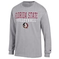 thumbnail image 2 of Men's Champion Heather Gray Florida State Seminoles Stack Logo Volleyball Powerblend Long Sleeve T-Shirt, 2 of 3