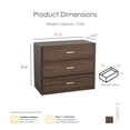 thumbnail image 3 of Furniture of America Rivor Modern Wood 3-Drawer Tall Nightstand, Walnut, 3 of 18