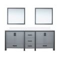 thumbnail image 4 of Ziva 84 in W x 22 in D Dark Grey Double Bath Vanity, White Quartz Top and 34 in Mirrors, 4 of 8