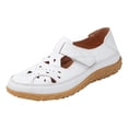 thumbnail image 2 of AUDeals Women's Closed Toe Sandals, Orthopedic Flat Shoes with Arch Support and Breathable Hollow Out Comfort (White, 9), 2 of 9