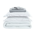 thumbnail image 5 of Truly Calm Antimicrobial White/Grey 5-Piece Twin Bed in a Bag, Solid Casual themed, Adult Bedding, OEKO-TEX Certified, 5 of 5