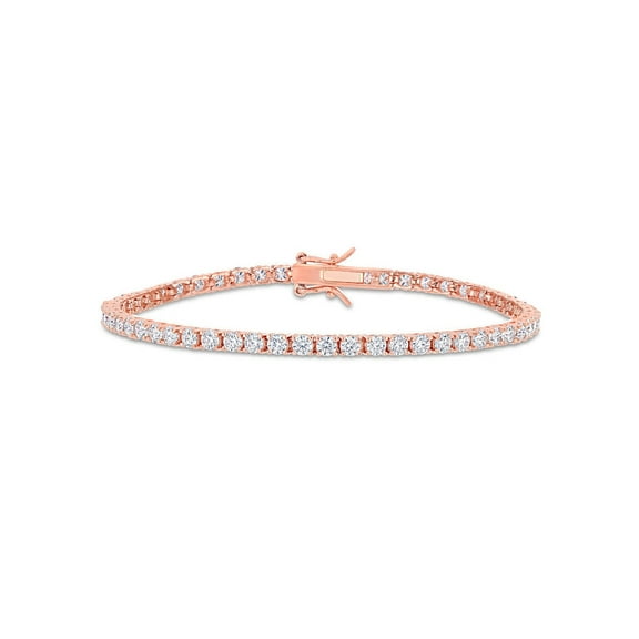 5.10 Carat (Ctw) Lab-Created Moissanite Tennis Bracelet in Rose Plated Sterling Silver for Women