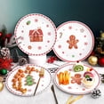 thumbnail image 4 of Juego de Platos para Cena de Navidad de Melamina con Diseño de Hombre de Jengibre 25 cm, 4 of 7