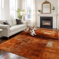 thumbnail image 3 of Burnt Orange Large Area Rug 8x10 FT, Non Slip Living Room Throw Carpet, Retro Oil Painting Modern Abstract Art Aesthetics Washable Soft Indoor Outdoor Carpet Non-Shedding Rug for Bedroom Dining Room, 3 of 9