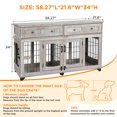 thumbnail image 6 of 2 Rooms Dog Crate Furniture with Openable Partition,58" Wooden Dog Crate Table with 2 Drawers,5-Doors Dog Furniture,Indoor Dog Kennel,Dog House,Dog Cage,TV Stand, 6 of 6