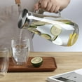 thumbnail image 4 of CnGlass 68oz/2000ml Glass Pitcher Water Carafe Jug with Stainless Steel Lid,Borosilicate Glass Water Jar for Juice,Tea Beverage, 4 of 9