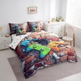 thumbnail image 3 of Manfei Gaming Bedding King Size,Geometry Hexagon Comforter Sets with Sheets,Colorful Gamepad Bedding Sets King Size For Boy,Microfiber Room Decor Reversible,7pcs, 3 of 7
