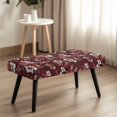 thumbnail image 4 of CHAQLIN Burgundy-toned Vintage Floral Stretch Bench Covers, Anti-Pet Hair Polyester Spandex Dining Bench Covers for Bedroom Dining Room, 4 of 9