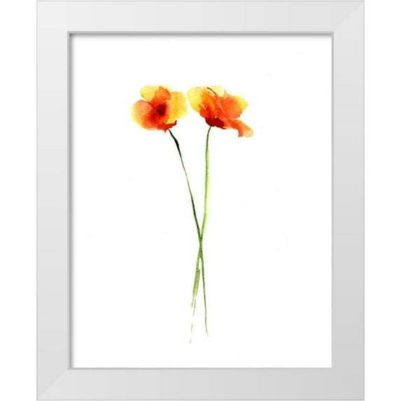 Shefranov, Olga 12x14 White Modern Wood Framed Museum Art Print Titled - Poppy II