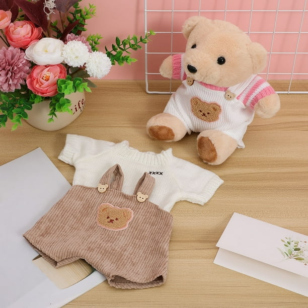 2 Conjuntos De Ropa Para Osos De 30 Cm, Suéter Con Pantalones Y Tirantes, Para Peluches Y Muñecas, Regalo Para Niños