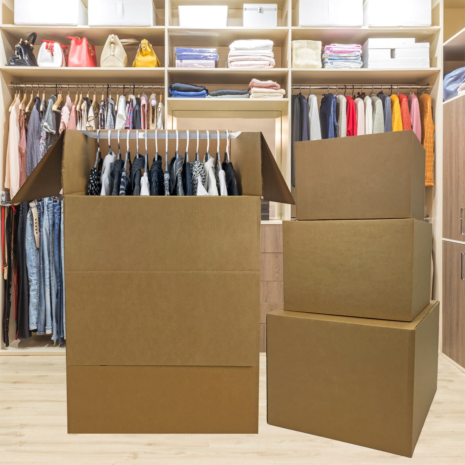 uBoxes 1 Room Wardrobe Moving Kit 10 Packing Boxes and Moving Supplies