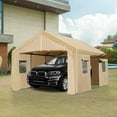 thumbnail image 2 of Soonbuy 10×20 FT Heavy Duty Carport with Roll-up Ventilated Windows, Portable Garage with Removable Sidewalls & Doors for Car, Truck, Boat, Car Canopy with All-Season Tarp, Yellow, 2 of 7