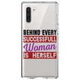 thumbnail image 1 of DistinctInk Clear Shockproof Hybrid Case for Samsung Galaxy Note 10 (6.3" Screen) - TPU Bumper Acrylic Back Tempered Glass Screen Protector - Behind Every Successful Woman is Herself, 1 of 1