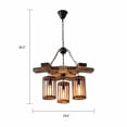thumbnail image 2 of 3-Light Rustic Chandelier Wooden Farmhouse Ceiling Lamp Pendant Light Without Bulb, 2 of 11