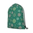 thumbnail image 2 of XMXT Waterproof Gym Bag, Cartoon Green Snowflake Drawstring Backpack for Men, s, 2 of 8