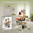 thumbnail image 3 of Wisairt Play Kitchen Set for Kids, 3FT Toy Play Kitchen w/ Realistic Lights Sounds Simulation Spray for Toddlers Girls Boys Gift 88Pcs - Large (Green 27.2x10.6x36.6in), 3 of 9