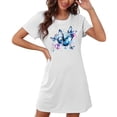 thumbnail image 2 of Tauxra Chemise de Nuit à Manches Courtes pour Femmes Coupe Ample Robe de Nuit avec Imprimé Col Rond Chemise de Nuit Décontractée pour Femmes Grande Taille p-TTG, 2 of 5
