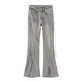 thumbnail image 4 of MIXUE Jeans For Women Solid Color Baggy High Waist E Girl Style Casual Vintage Denim Loose Straight Leisure Trousers Daily-Wear,Blue,L, 4 of 6