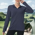 thumbnail image 6 of Uqiangy Stand Collar Full Zip Top Sun Protection Jacket Women Short Active Jacket Outdoor Jacket Women Short Long Sleeve Hiking Shirt Women Zip Up Workout Jacket Women Zip Top Blue M, 6 of 8