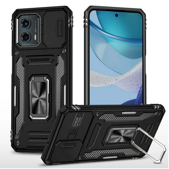 For Motorola Moto G 5G 2023 Hybrid Case with Rotation Ring Stand Shockproof & Camera Window PC & TPU Armor Dropproof Cover ,Xpm Phone Case [ Black ]